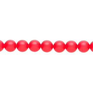 Pearl 50pk neon red, Crystal Passions® 6mm round 5810