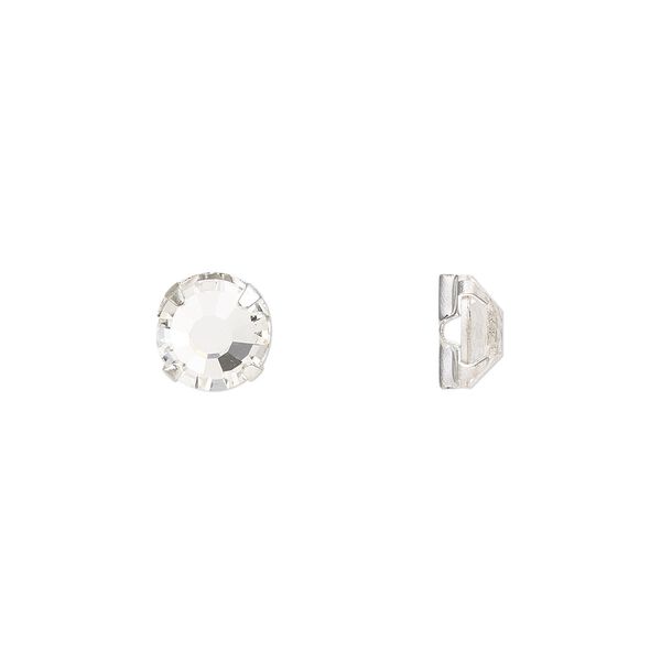 Bead 288pk rose montees crystal silver plate, Preciosa Czech crystal 6.32-6.5mm round SS30 image number 0