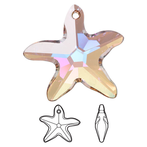 Focal 1pk crystal purple haze, Crystal Passions® 30x28mm pendant starfish 6721 image number 0