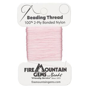 Thread, nylon, pink, size AA. Sold per 50-yard card.