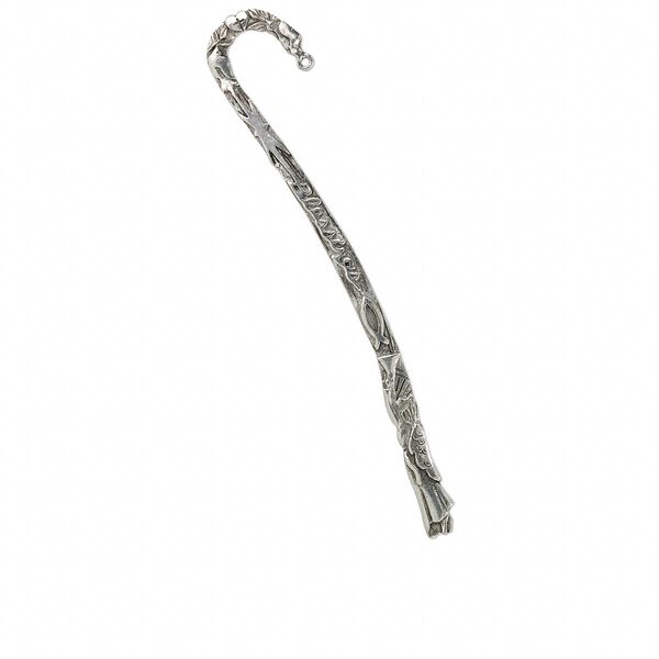 Bookmark, antiqued pewter (tin-based alloy), 5-1/2 inches with double-sided blessings design. Sold individually. image number 0
