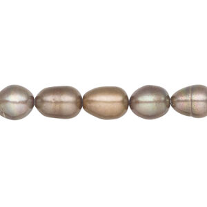 Freshwater pearl 1pkg1 rice, 15 inch copper peacock 6-8mm cultured