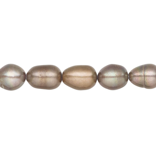 Freshwater pearl 1pkg1 rice, 15 inch copper peacock 6-8mm cultured image number 0