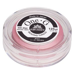 Thread, One-G™, nylon, pkg/125 yards, pink, size 0.