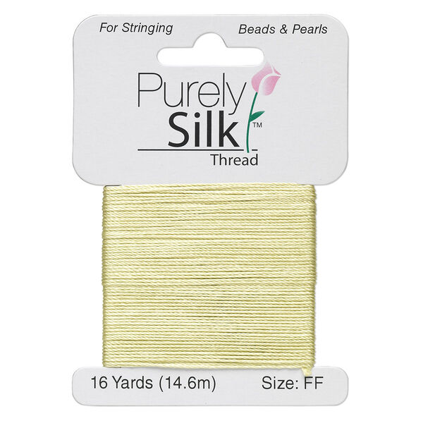 Thread, Purely Silk™, light green, size FF. Sold per 16-yard card. image number 0
