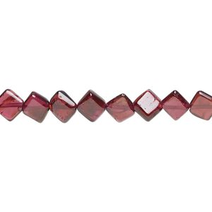 Garnet 1pkg1, hand-cut diagonally drilled flat cube bead 15.5-16 inch 4x4mm-6x6mm