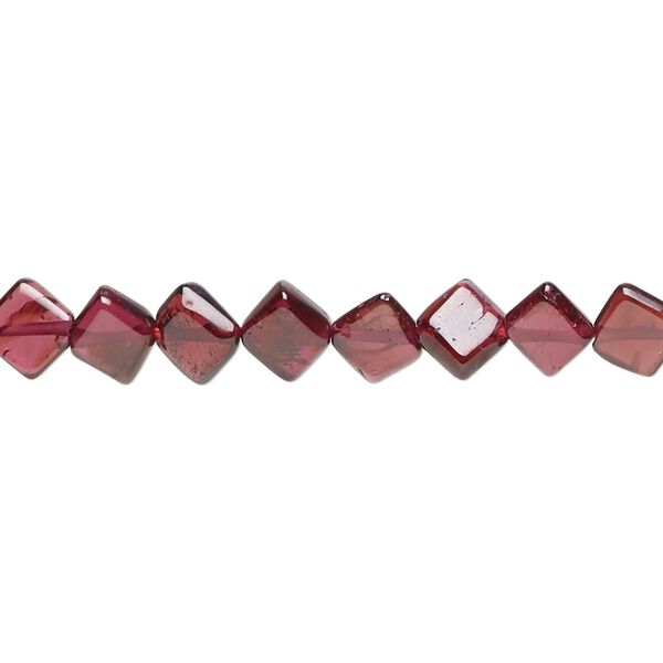 Garnet 1pkg1, hand-cut diagonally drilled flat cube bead 15.5-16 inch 4x4mm-6x6mm image number 0
