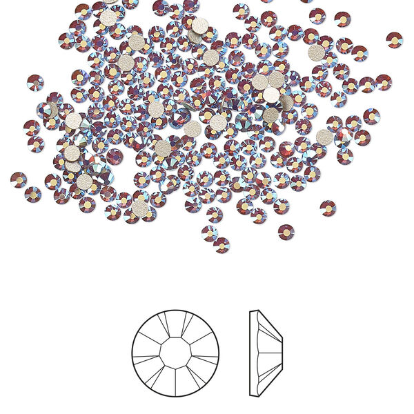 Flat back 144pk amethyst opal AB foil back, Preciosa MAXIMA Czech crystal rhinestone 1.7-1.9mm chaton rose round SS5 image number 0