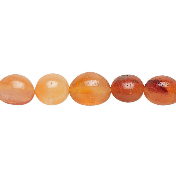 Bead, carnelian (dyed / heated), dark, small tumbled nugget with 0.4-1.4mm hole, Mohs hardness 6-1/2 to 7. Sold per 15-1/2" to 16" strand. image number 0