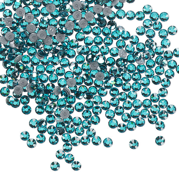 Flat back, Dance With Me™ crystal hotfix rhinestone, blue zircon, foil back, 2.3-2.5mm rose, SS8. Sold per pkg of 144 (1 gross). image number 0