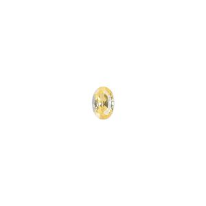 Gem, cubic zirconia, topaz gold, 6x4mm faceted oval, Mohs hardness 8-1/2. Sold per pkg of 2.