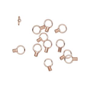 Crimp end, copper-plated brass, 2.5x2mm tube with loop, 0.7mm inside diameter. Sold per pkg of 10.