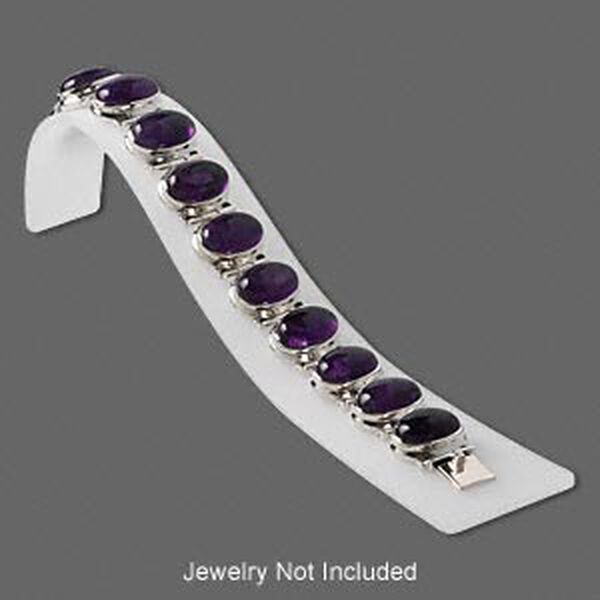 Display, bracelet, acrylic, frosted white, 7-2/3 x 1-5/8 x 2-inch ramp. Sold individually. image number 0