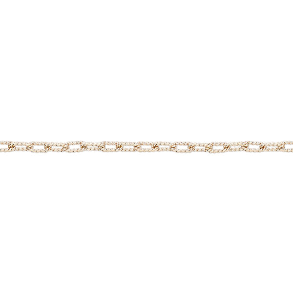 Chain, rose gold-finished sterling silver, 4.5x2mm textured oval cable. Sold per pkg of 5 feet. image number 0