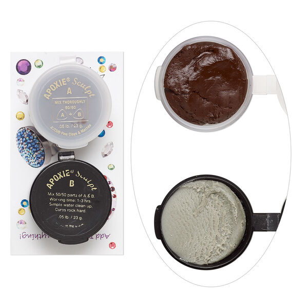 Adhesive, Apoxie® Sculpt, epoxy and polymer resin, brown. Sold per 1/10 pound pkg. image number 0