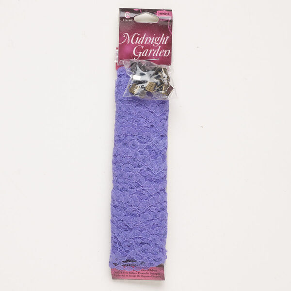 Lace / brass / steel 1pkg25, ribbon / ribbon crimp end assortment purple / mixed finishes 1 inch image number 0