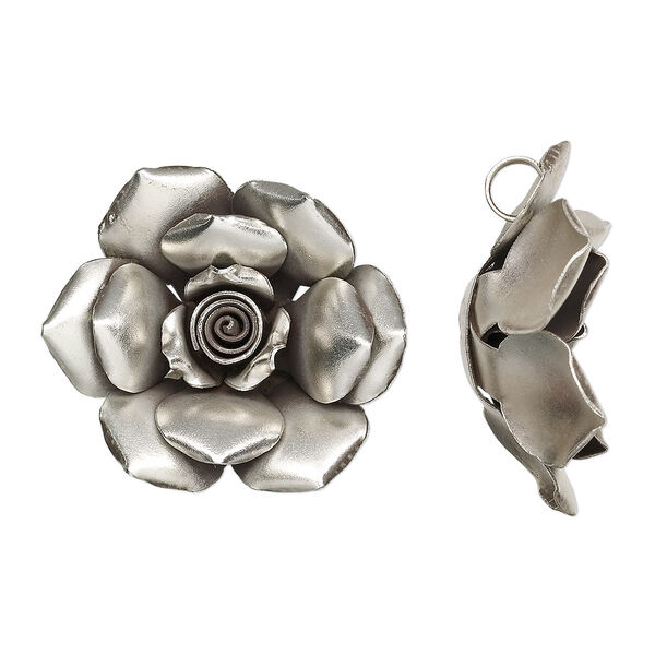 Focal, Hill Tribes, sterling silver, 45mm rose. Sold individually. image number 0