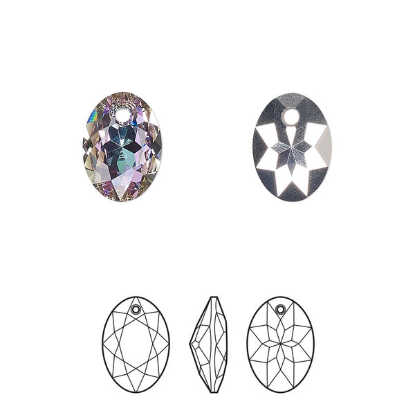 Drop 2pk crystal vitrail light P, Crystal Passions® 11.5mm pendant elliptic cut 6438 image number 0