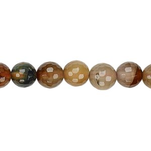 Agate 1pkg1, faceted round bead 15 inch 7-8mm