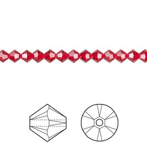 Bead 48pk light Siam, Crystal Passions® 4mm bicone 5328