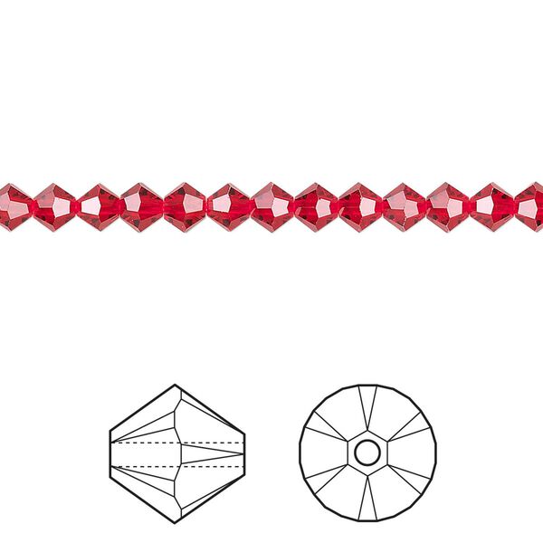 Bead 48pk light Siam, Crystal Passions® 4mm bicone 5328 image number 0