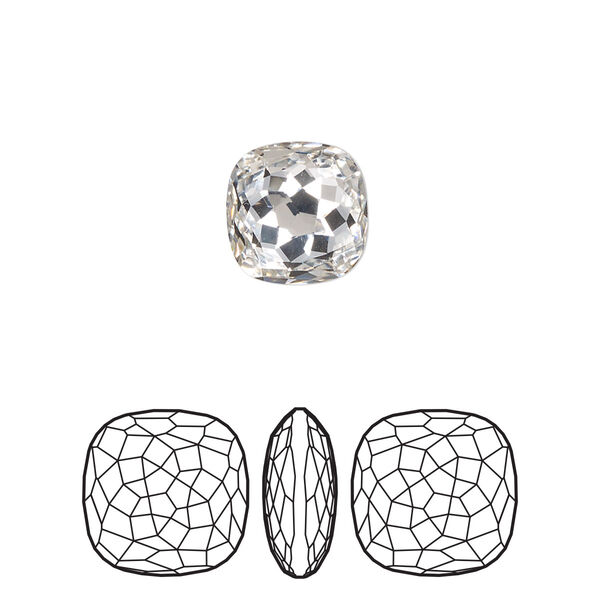 Fancy stone 2pk crystal foil back, Crystal Passions® 10mm thin cushion 4483 image number 0