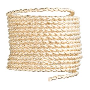 Wire, 12Kt gold-filled, half-hard, twisted round, 13.5 gauge. Sold per pkg of 5 feet.