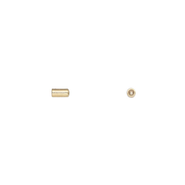 Cord cap, glue-in, gold-finished brass, 4.5x2mm with 1.3mm inside diameter. Sold per pkg of 6. image number 0
