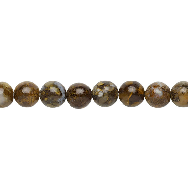 Bead, brown opal (stabilized), 6mm round, B grade, Mohs hardness 5 to 6-1/2. Sold per 15-1/2" to 16" strand. image number 0