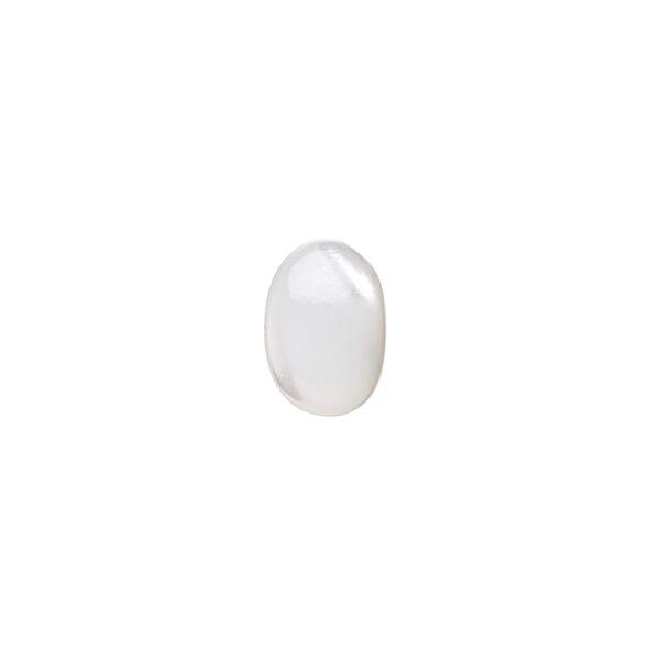 Cabochon, trochus shell (natural), 6x4mm calibrated oval, Mohs hardness 3-1/2. Sold per pkg of 4. image number 0