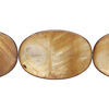 Mother-of-pearl shell 1pkg1, flat oval bead 15 inch brown 29x20mm-30x21mm image number 0