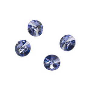 Chaton 48pk tanzanite foil back, Crystal Passions® 8.16-8.41mm rivoli SS39 1122