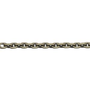 Chain 1pkg1 gold-plated cable, 3.3mm, antique steel 5 foot unfinished