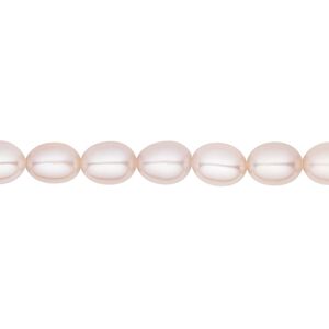 Pearl, White Lotus™, cultured freshwater, mauve, 5.5-6mm rice, B grade, Mohs hardness 2-1/2 to 4. Sold per 15-1/2" to 16" strand.