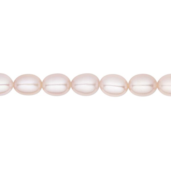 Pearl, White Lotus™, cultured freshwater, mauve, 5.5-6mm rice, B grade, Mohs hardness 2-1/2 to 4. Sold per 15-1/2" to 16" strand. image number 0