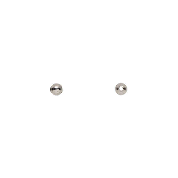 Bead, stainless steel, 3mm round. Sold per pkg of 100. image number 0