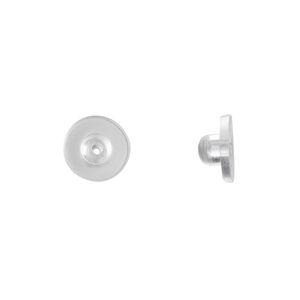 Earnut 1pkg100, 9x5mm, rubber clear 50 pair