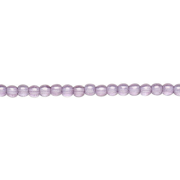 Bead, Czech glass druk, translucent lilac luster, 3mm round. Sold per 15-1/2" to 16" strand. image number 0