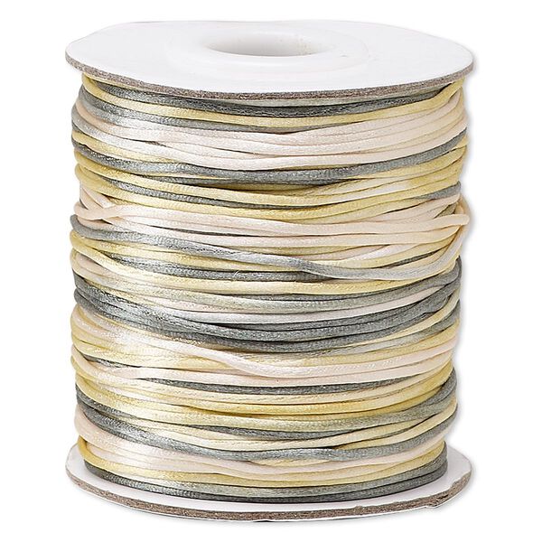 Cord, Satinique™, satin, coastal fog, 1mm mini. Sold per 200-foot spool. image number 0