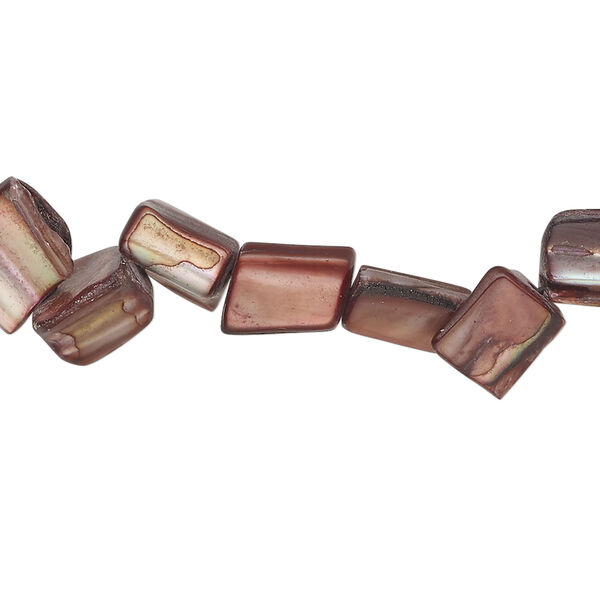 Mother-of-pearl shell 1pkg1, triangle tube bead 14 inch dark copper rose 8x7mm-10x8mm image number 0