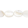 Mother-of-pearl shell 1pkg1, flat oval bead 15 inch 15x10mm image number 0