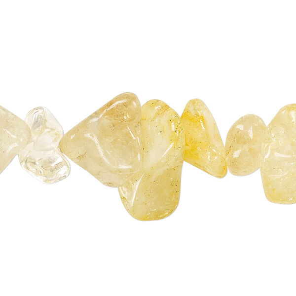 Bead, citrine (dyed / heated), extra-large chip, Mohs hardness 7. Sold per 15-inch strand. image number 0