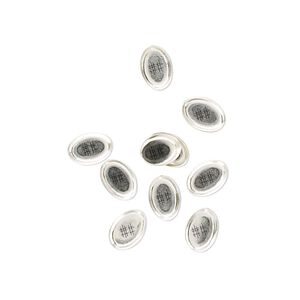 Bezel cup, sterling silver, solid back, 6x4mm oval. Sold per pkg of 10.