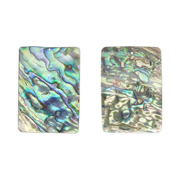 Focal, paua shell (natural), 50x35mm rectangle, Mohs hardness 3-1/2. Sold individually. image number 0