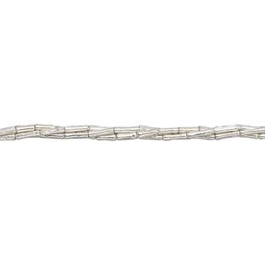 Bead, Hill Tribes, fine silver, 3x1mm tube. Sold per 16-inch strand.