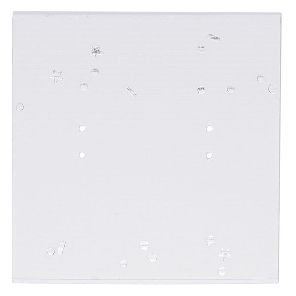 Earring card, paper, white with silver-colored confetti, 2x2-inch square. Sold per pkg of 100. image number 0