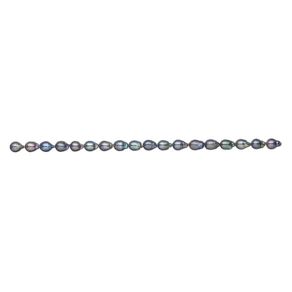 Freshwater pearl 1pkg1, freeform, 15.5-16 inch blue peacock 10x8mm-17x9mm cultured image number 1