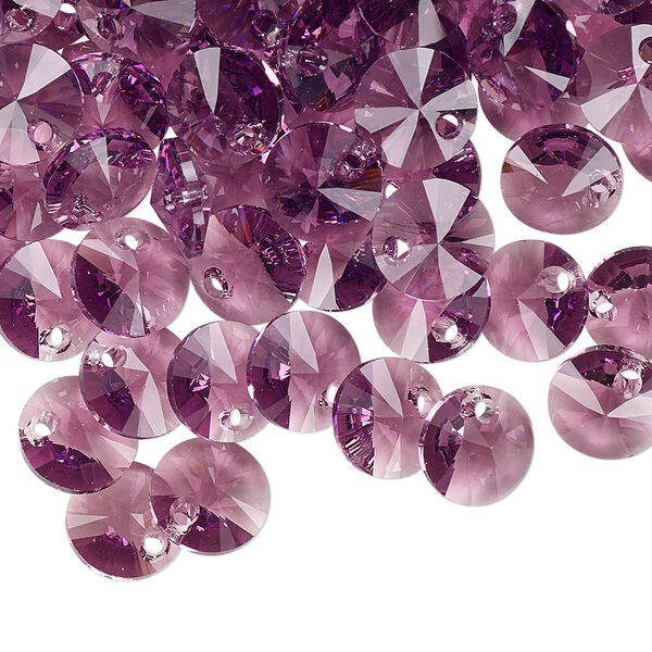 Drop 12pk iris, Crystal Passions® 8mm pendant mini disk 6428 image number 0