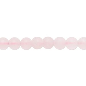 Rose quartz 1pkg1, matte round bead 8 inch 6mm