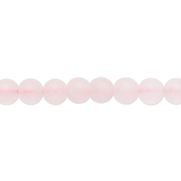 Rose quartz 1pkg1, matte round bead 8 inch 6mm image number 0